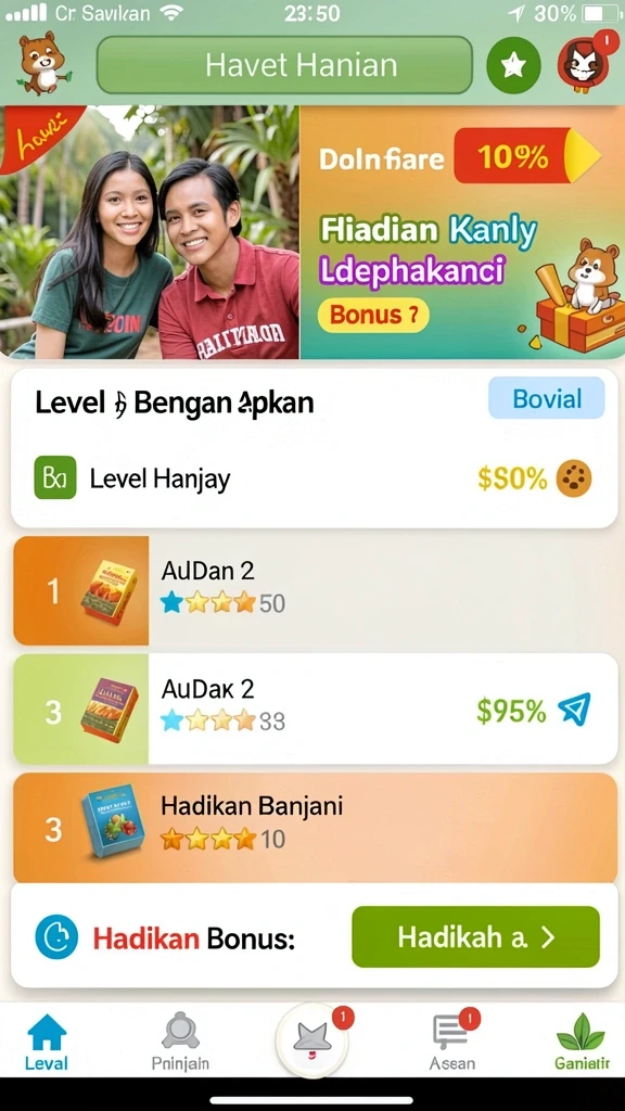 Beragam misi menarik dalam 66MENANG.