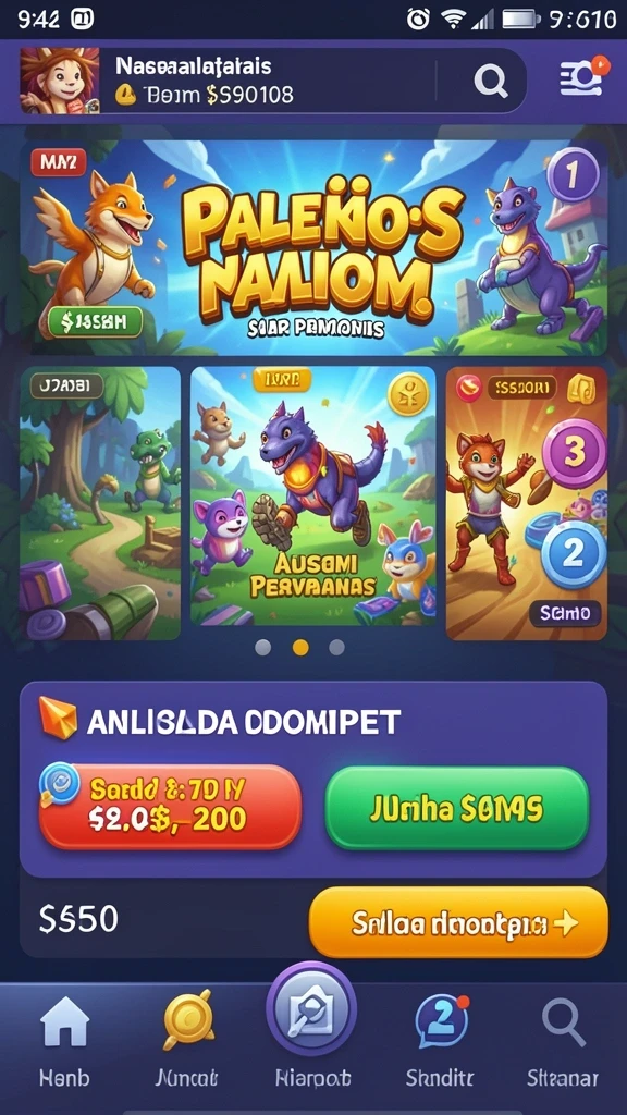 Tampilan awal game yang menarik dan intuitif.