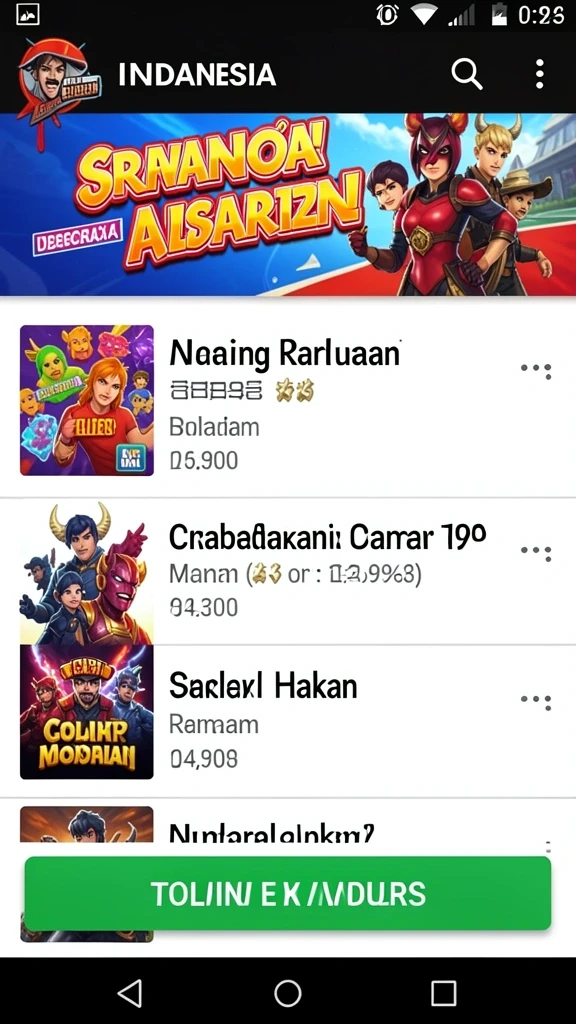 Tampilan menu utama yang menarik dan mudah dinavigasi.