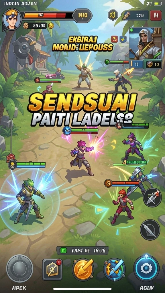 Screenshot saat pertarungan melawan musuh.